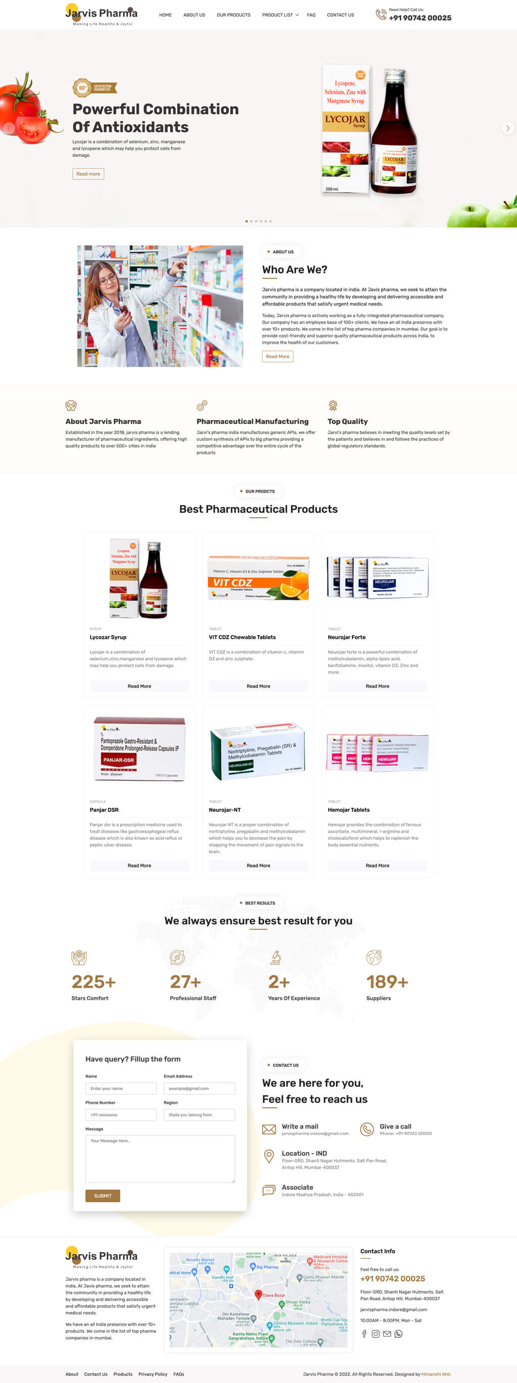 jarvis pharma web design