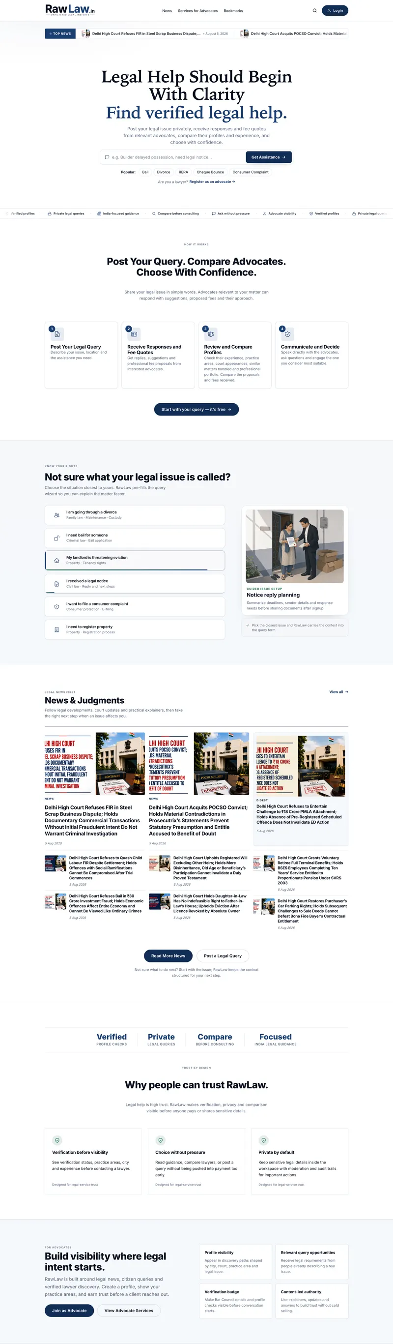 RawLaw legal editorial and marketplace website